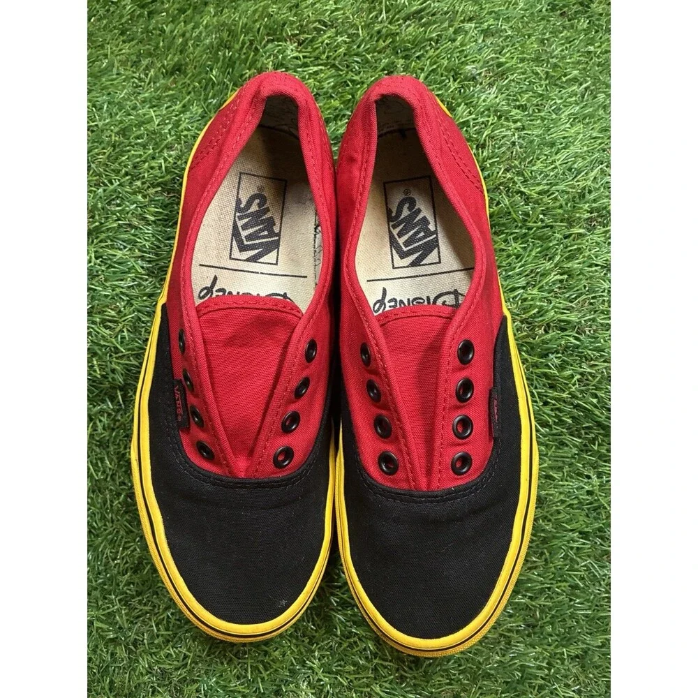 Vans x Disney Mickey Mouse 90th Anniversary Shoes Men 6 Women Black Yellow Red